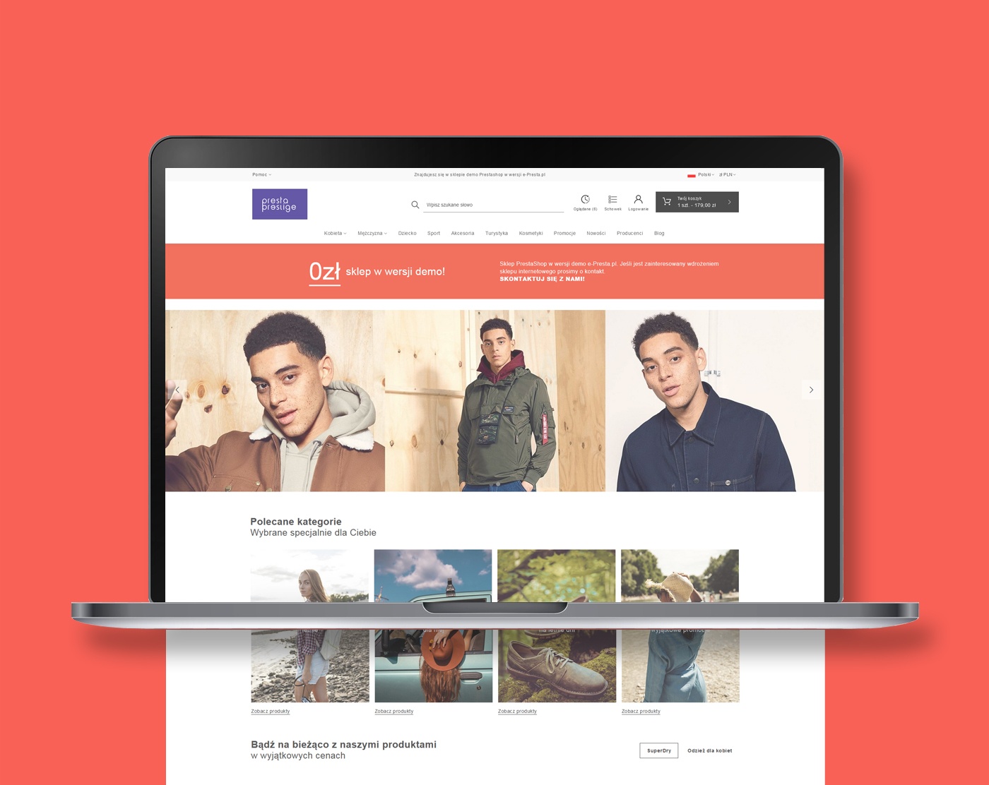 Demo sklepu internetowego Presta Shop - prestaprestige.pl