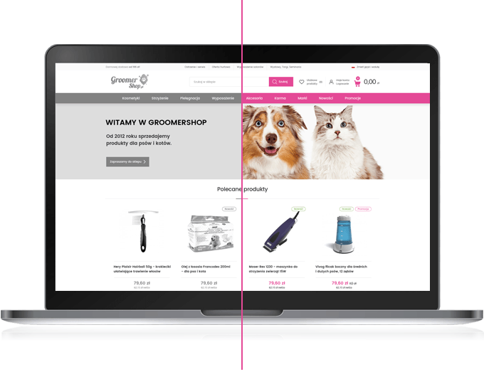 Makieta sklepu groomershop.pl